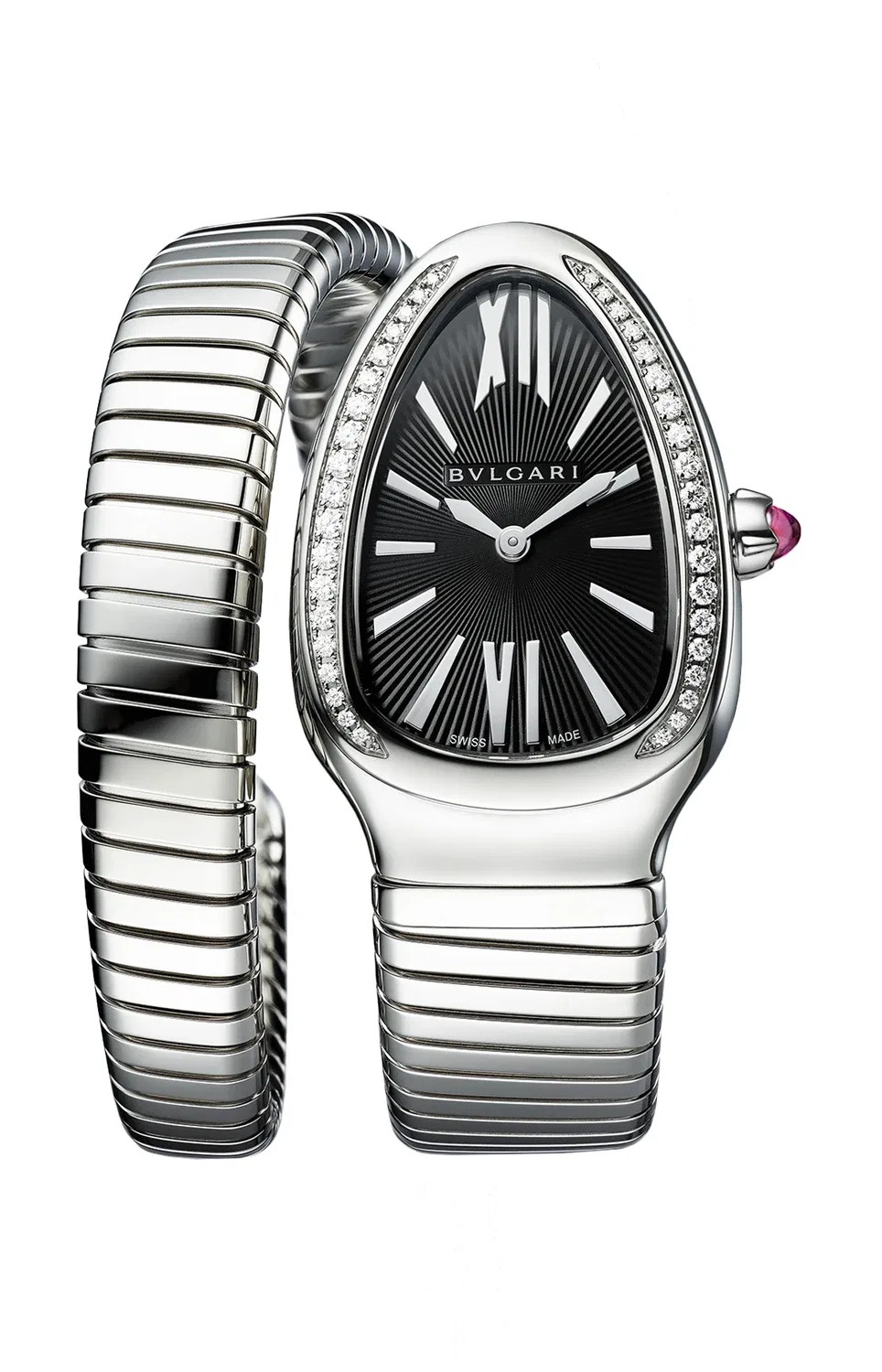 СЕРПЕНТИ ТУБОГАС КВАРЦ - SP35C3SDS.1T BULGARI, серебряный