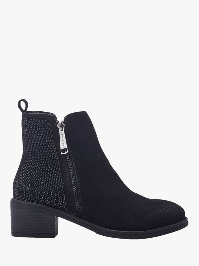 Ботильоны Oriane из замши с декоративными элементами Moda in Pelle, Black