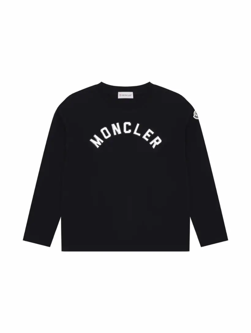 

Хлопковый лонгслив с логотипом Moncler, черный