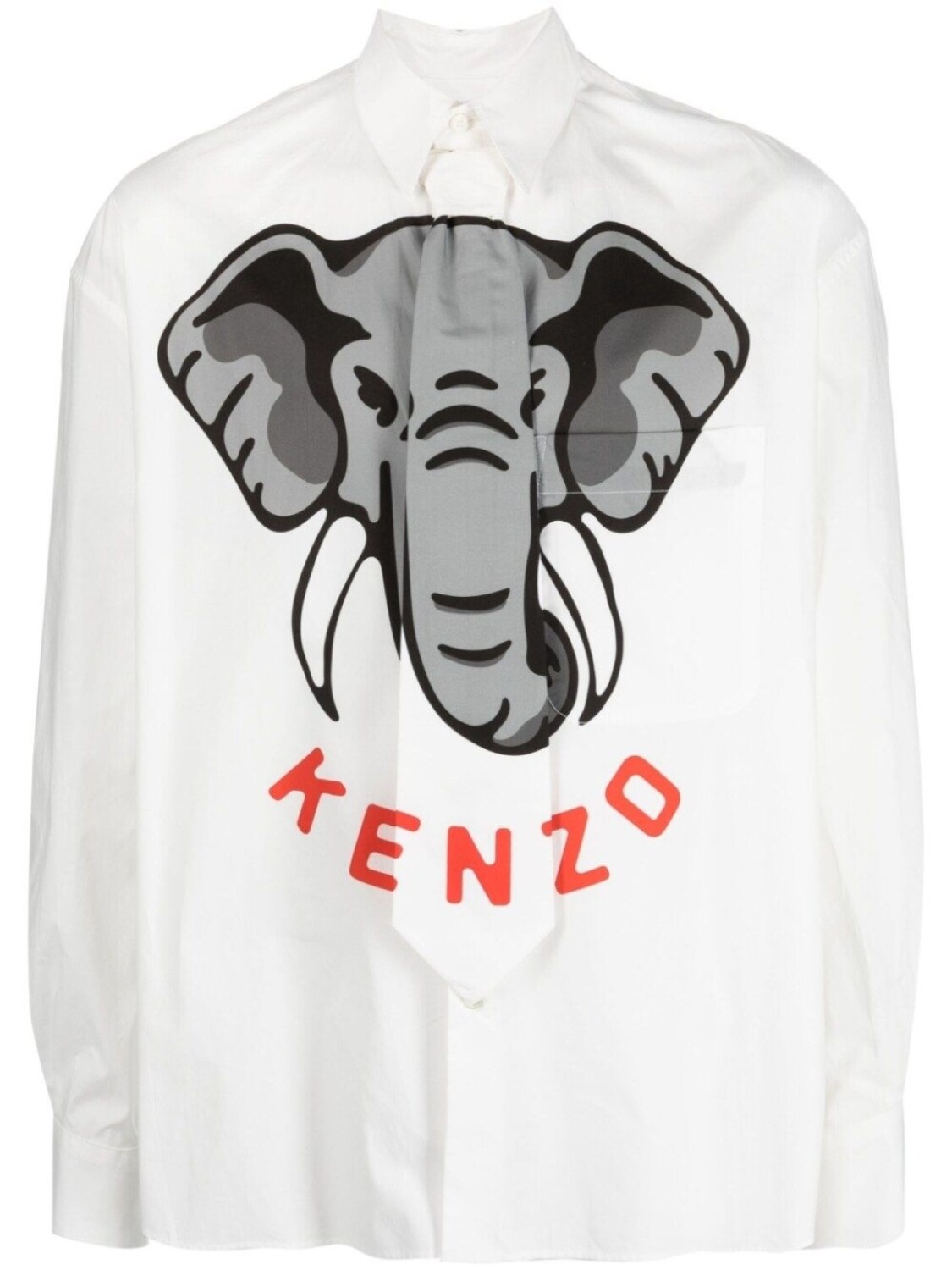 

Kenzo рубашка с принтом Kenzo Elephant и завязками, белый