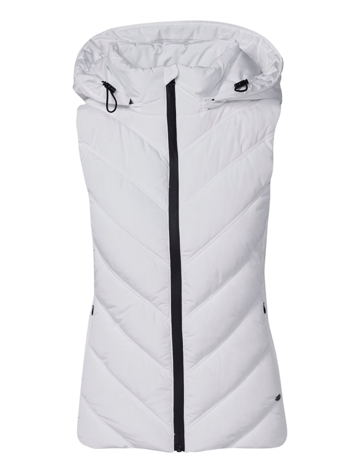 

KOROSHI Утепленный женский жилет со съемным капюшоном, белого цвета