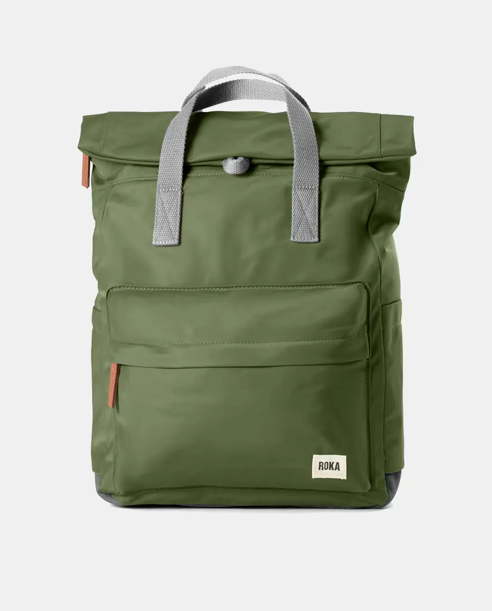

Unisex canfield b переработанный нейлоновый средний рюкзак военный зеленый водоотталкивающий Roka, темно-зеленый