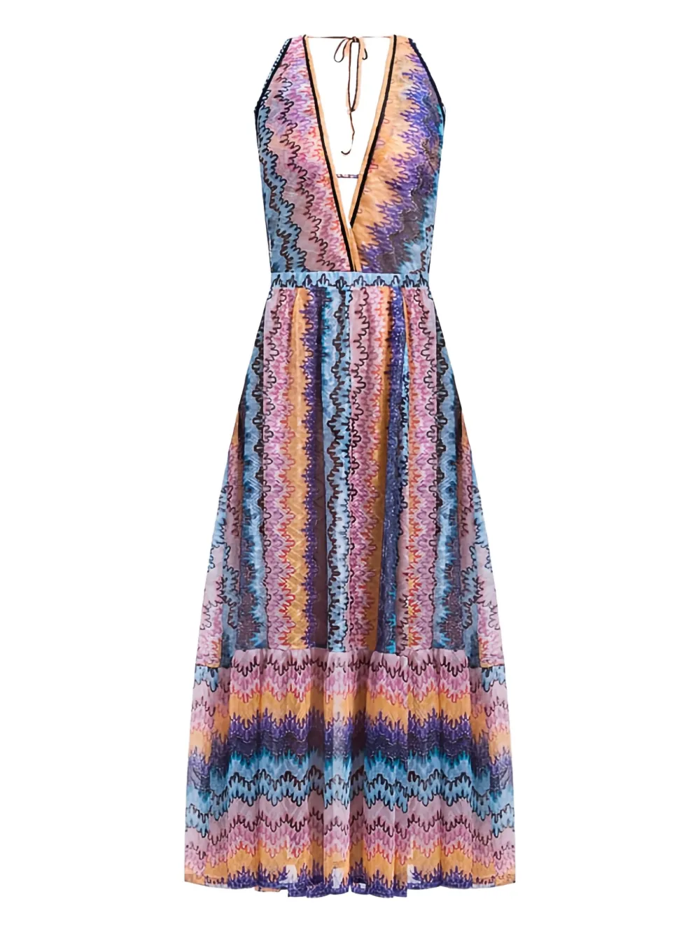 

Макси-платье с зигзагообразным узором Missoni, розовый