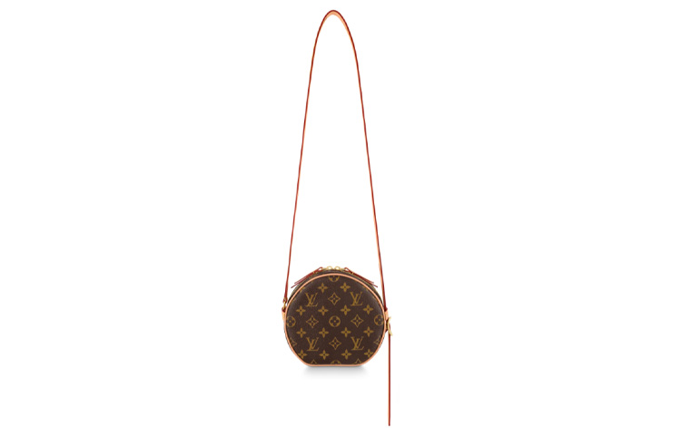 LOUIS VUITTON Сумка через плечо Cow Leather Canvas, маленькая, женская, коричневая — фото 4
