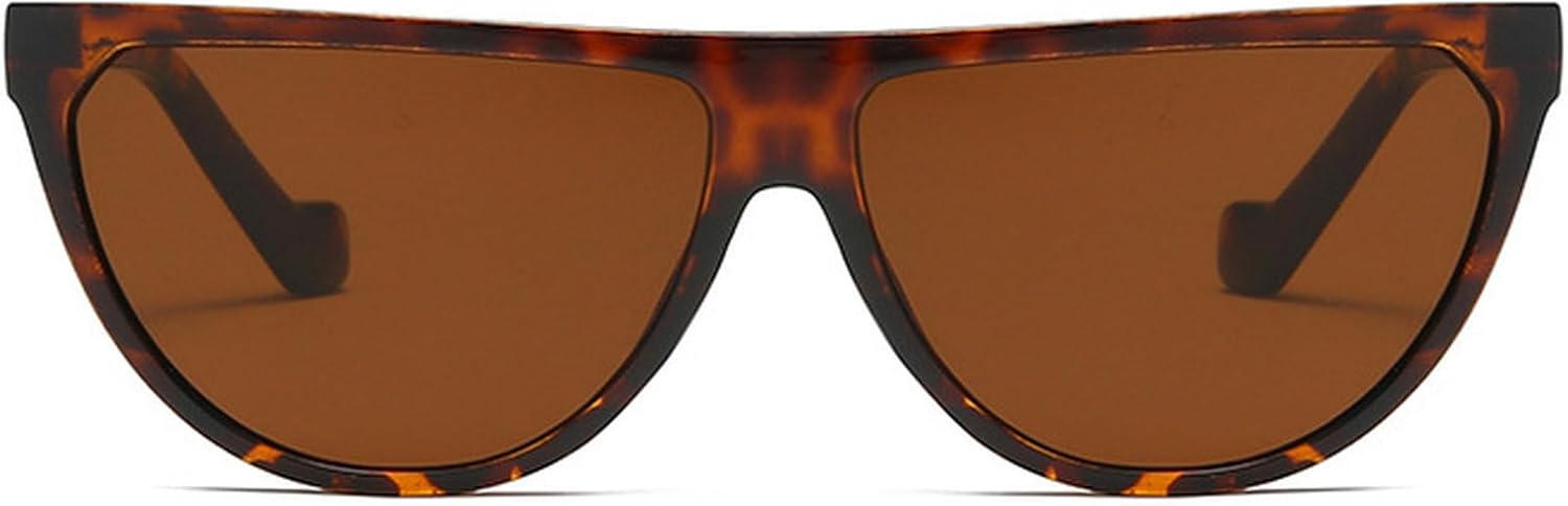 

Мужские солнцезащитные очки в стиле ретро, ​​полукруглые, модные, черные и коричневые, с защитой от УФ-излучения UV400, плоская верхняя часть, дизайнерские женские солнцезащитные очки mincl, Leopard