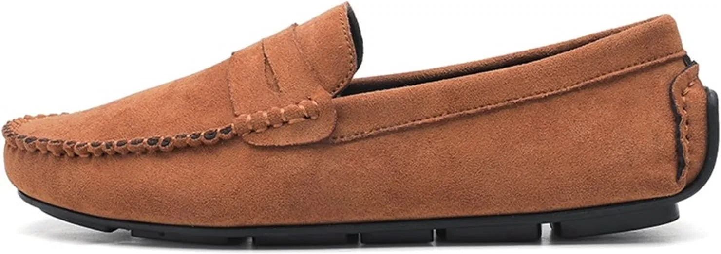 Лоферы мужские замшевые с мыском, Penny Loafer, абрикосово-желтый PLGMAUYT — фото 2