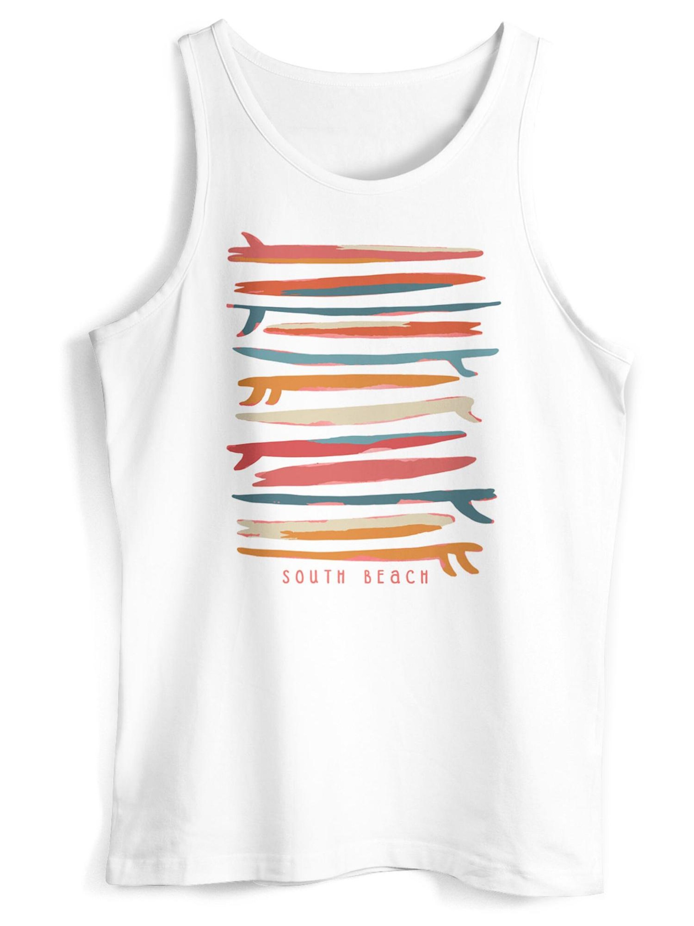 

Neverless Футболка 'Surf Boards South' в белом цвете