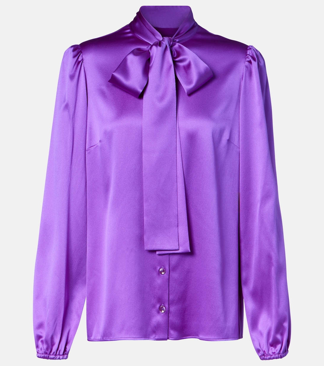 

Блузка из смесового шелкового атласа с завязкой на вороте Dolce&Gabbana, Viola