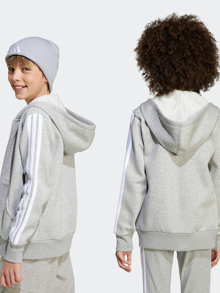 Спортивная толстовка с капюшоном на молнии ADIDAS SPORTSWEAR, Mottled Grey — фото 4