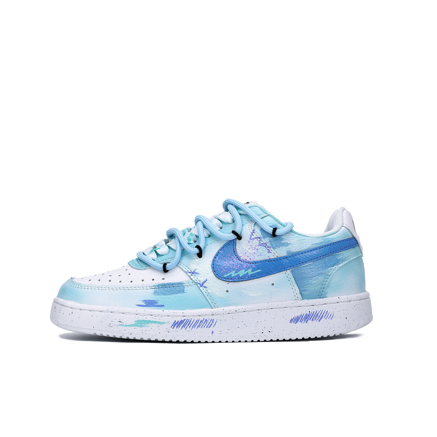 

Nike Кроссовки для скейтбординга Court Vision 1 Coconut Sea Salt Deconstruction с низким верхом и шнурками, мужские, синие QD - тёмно-небесный, цвет Dark Sky Blue