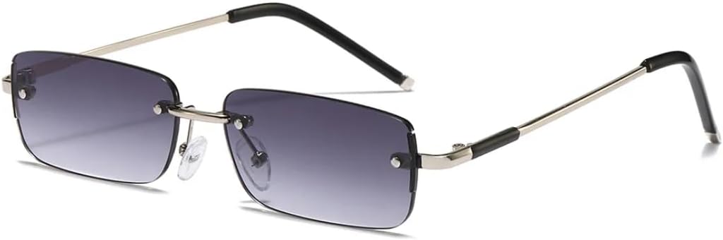 

Модные женские солнцезащитные очки в винтажном стиле, без оправы, с прозрачными градиентными линзами, мужские солнцезащитные очки с защитой от УФ-излучения UV400 SZVVBKK, Silver Gray