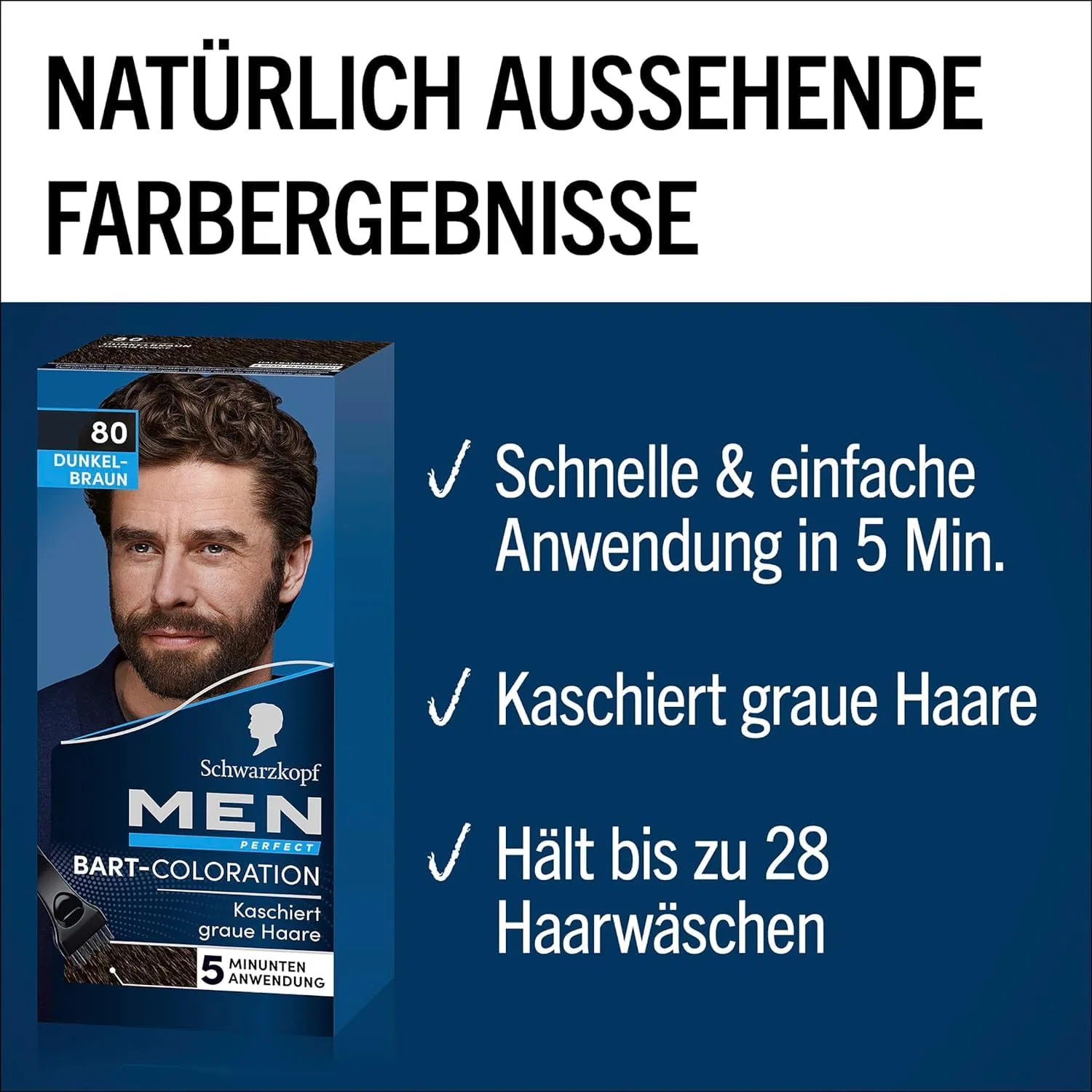 Краска для бороды Schwarzkopf Men Perfect 80 Натуральный черно-коричневый, 6 x 30 мл Men Perfect — фото 3
