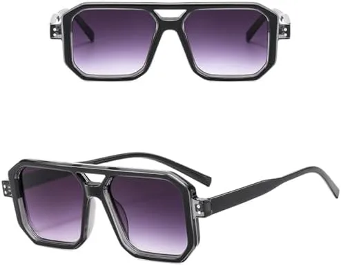 

Винтажные солнцезащитные очки с двойной перемычкой 2026 года для женщин, квадратная оправа, солнцезащитные очки для женщин, защита от ультрафиолета UV400 MTZJH, Green