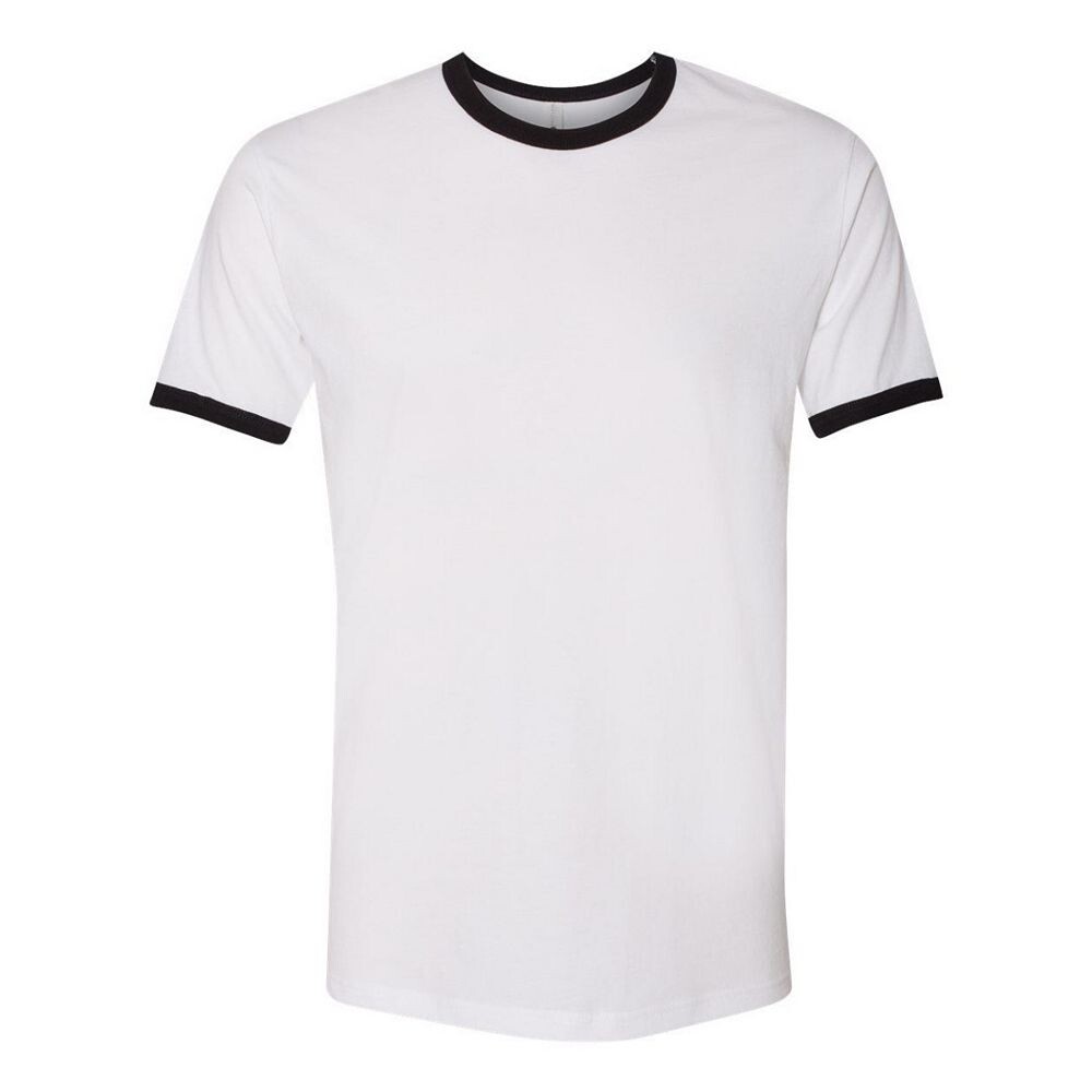 

Хлопковая футболка унисекс Next Level Ringer, цвет White And Black