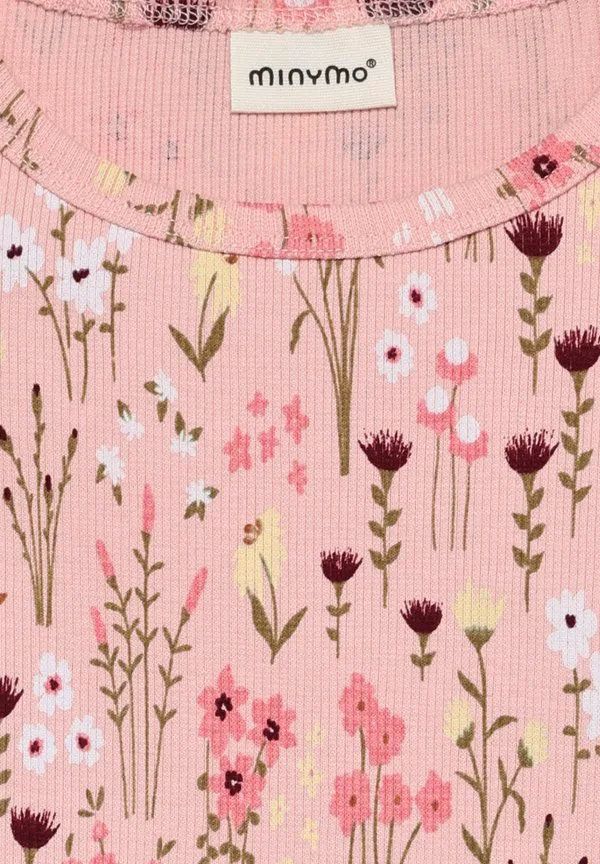 Платье с короткими рукавами и принтом по всей поверхности. Minymo, Silver Pink — фото 3