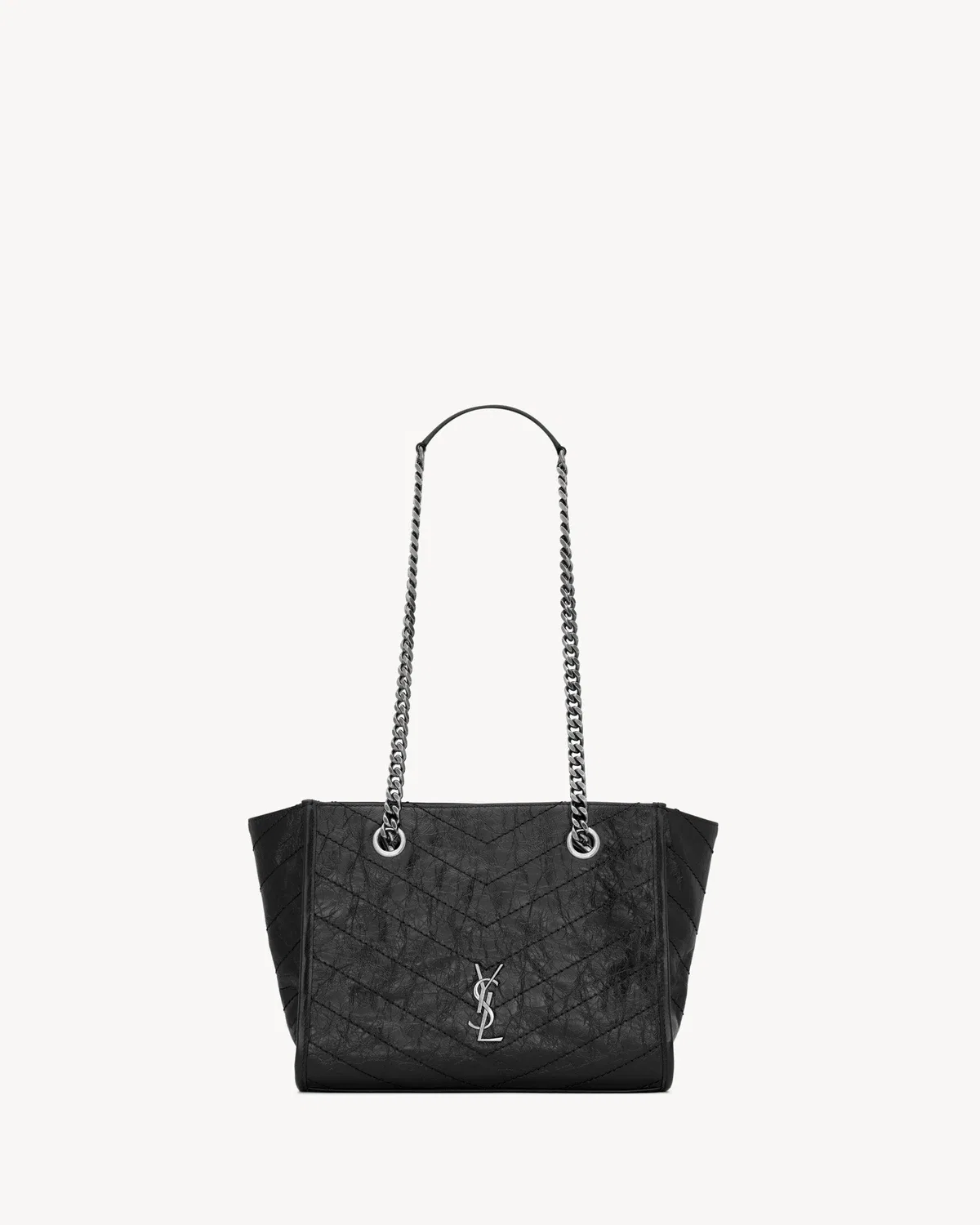 Сумка NIKI small для шопинга из винтажной кожи SAINT LAURENT, черный