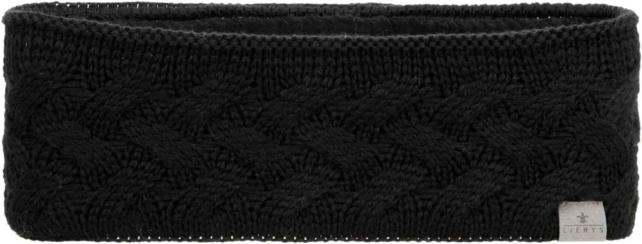 Женская повязка на голову Lierys Fauske из натуральной шерсти, 10.5 см Lierys, Black