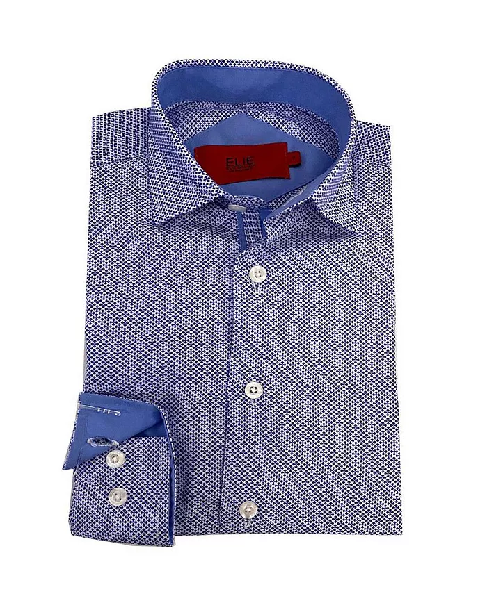 

Голубая однотонная рубашка для мальчиков Neat Slim Fit Elie Balleh, синий