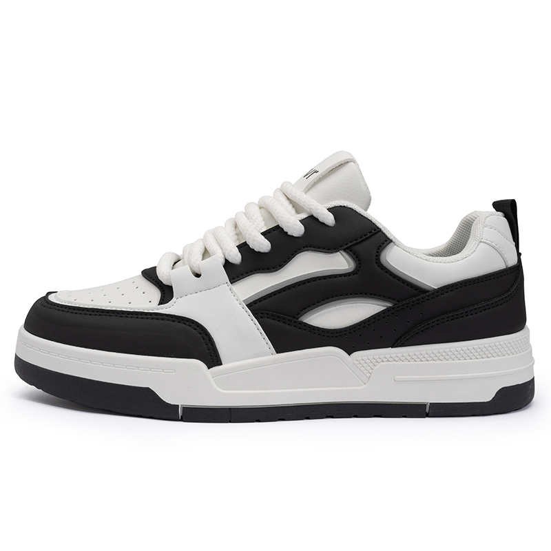 

JWVR Антискользящие износостойкие низкие скейтерские кроссовки унисекс белый - черный, цвет White Black