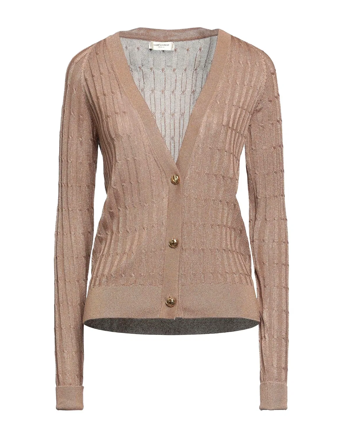 Кардиган ribbed light brown SAINT LAURENT
