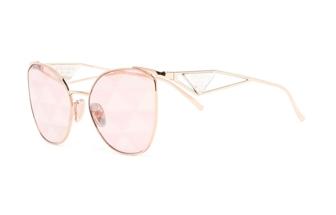 

Солнцезащитные очки Prada Cat-eye женские, золотой / розовый