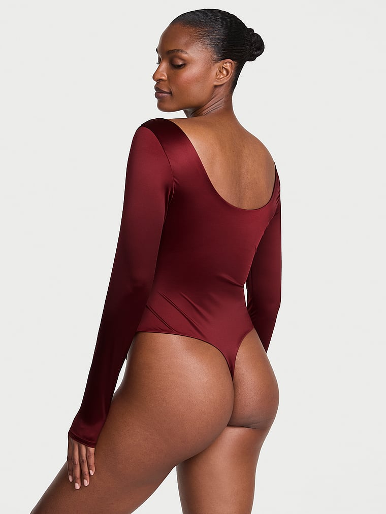 Элегантный боди с длинными рукавами Victoria'S Secret, красный — фото 2
