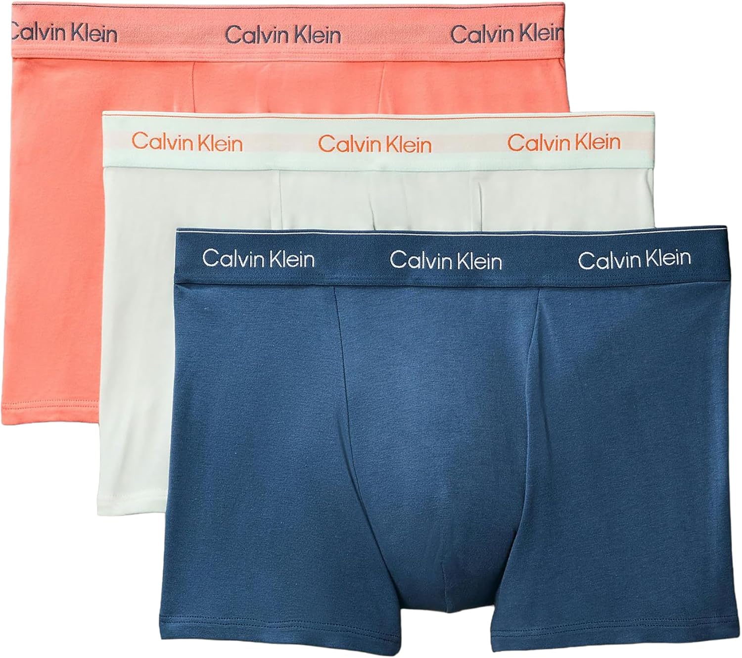 

Комплект из 3 трусов-боксеров Calvin Klein Icon из хлопка и эластичного хлопка с низкой посадкой, Coral Pop/Sprout Green/Dark Denim
