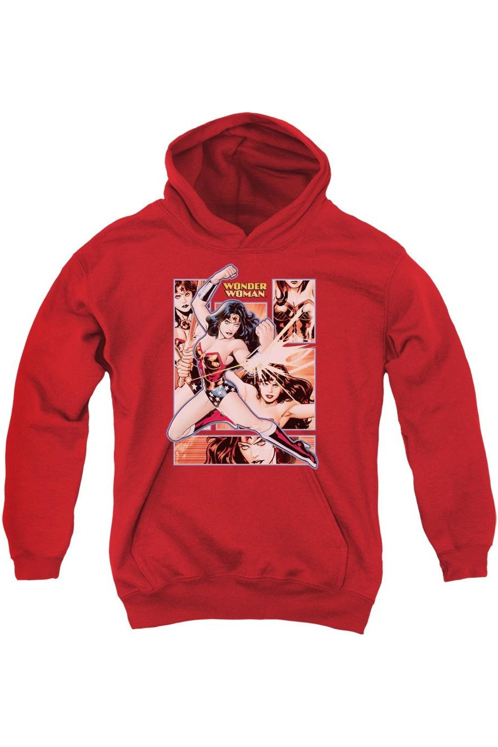 

Толстовка с капюшоном Wonder Woman из Лиги справедливости Америки, молодежная Gildan, красный