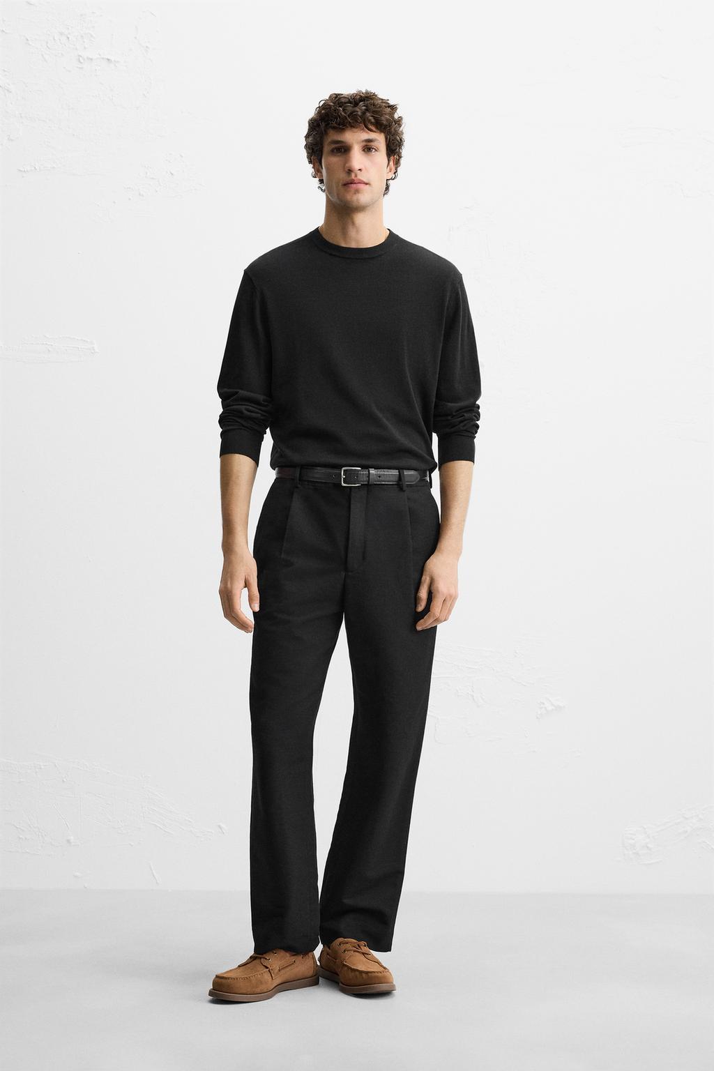 

Свитер из хлопка и шелка ZARA, черный