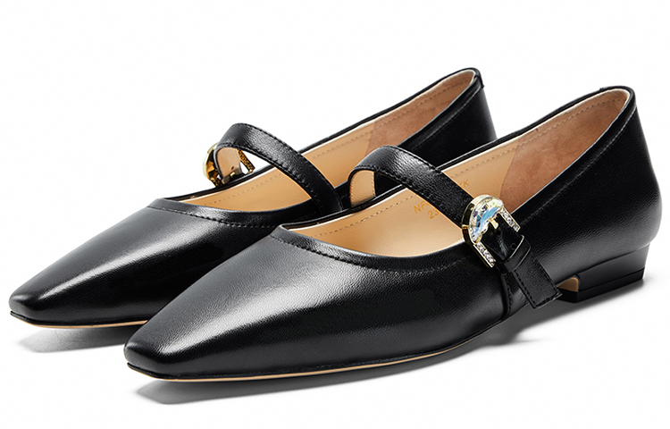Туфли Мэри Джейн на плоской подошве 1,8 см женские NINE WEST, экрю — фото 4