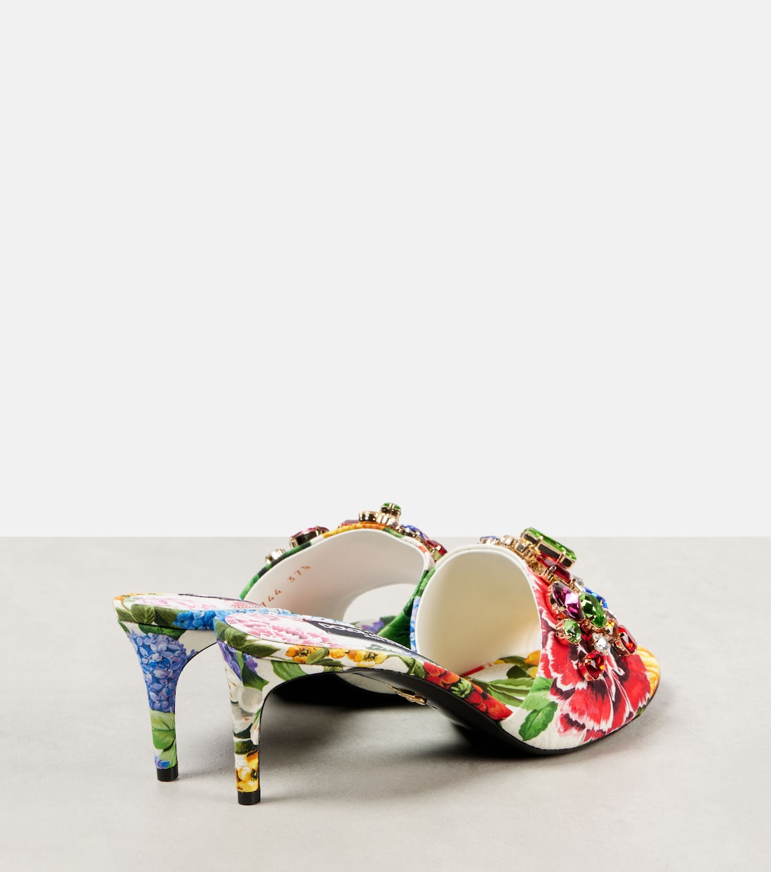 Кира брокардовые мюли с цветочным декором Dolce&Gabbana, Mix Fiori F.Bco — фото 2