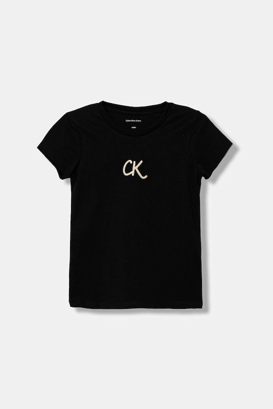 

Детская хлопковая футболка Calvin Klein Jeans, черный