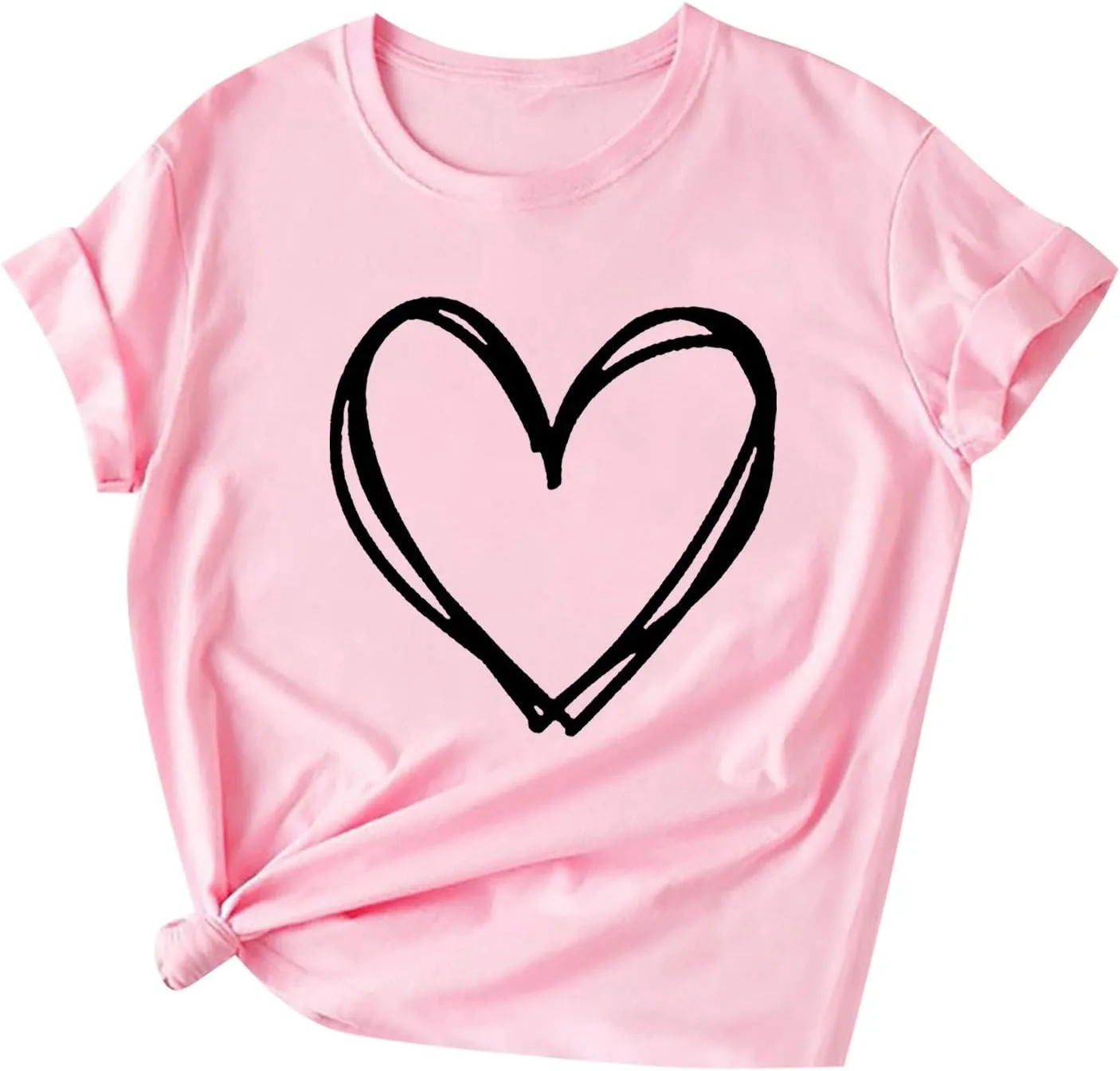 

Женская футболка с коротким рукавом и принтом Love Heart Ceboyel