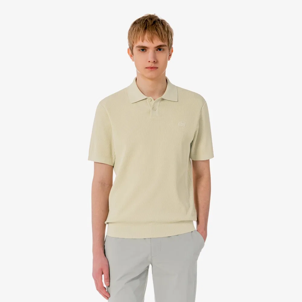 Мужской свитер с текстурой для гольфа бежевый от Lacoste — фото 4