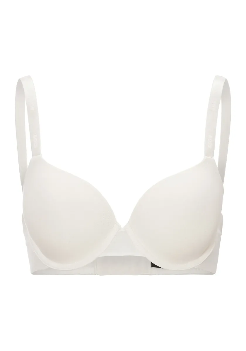 

Бюстгальтер BOSS на косточках "UNDERWIRE BRA CI", с надписью BOSS на бретелях, белый