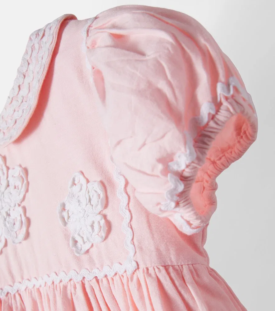 Платье Люси из вышитой хлопковой смеси Bebe Organic, розовый — фото 3