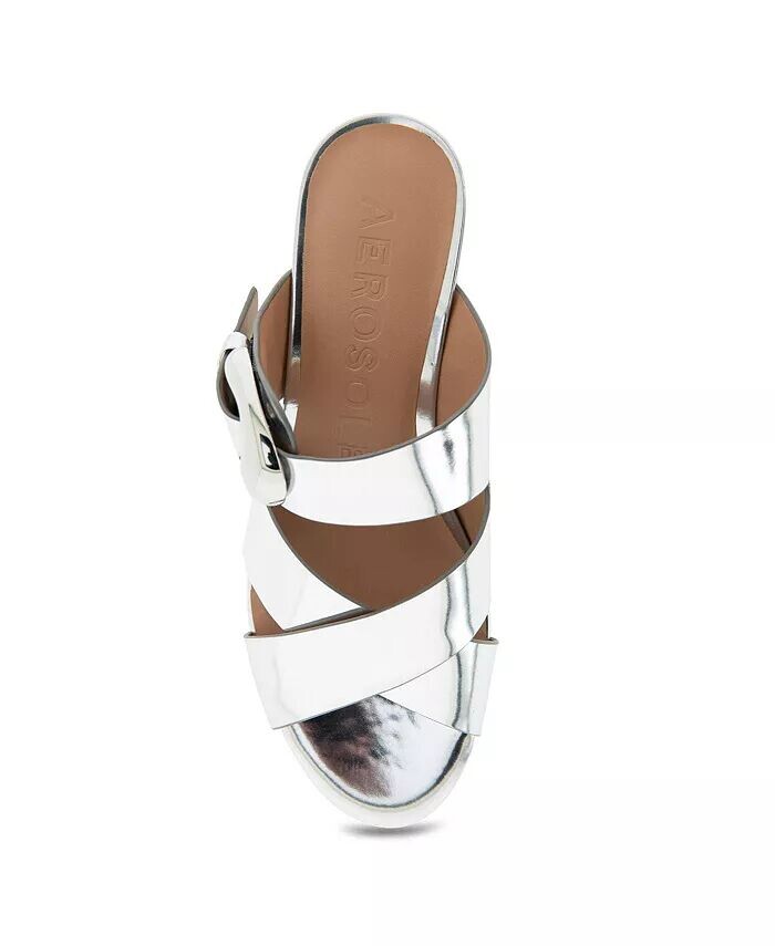Женские слипоны на платформе с пряжкой Collin Aerosoles, серый — фото 4