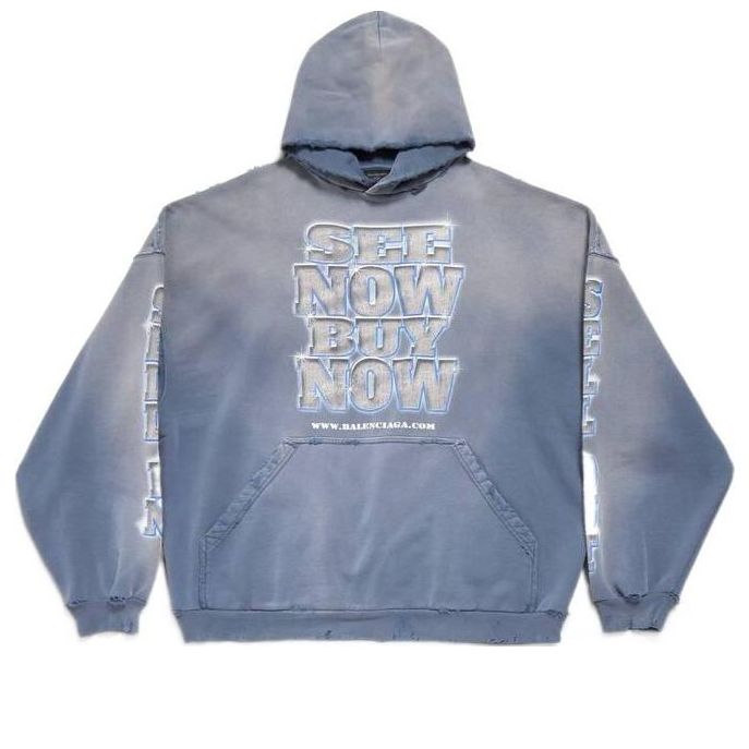 

Худи (WMNS) Balenciaga Snbn Hoodie 'Blue', синий