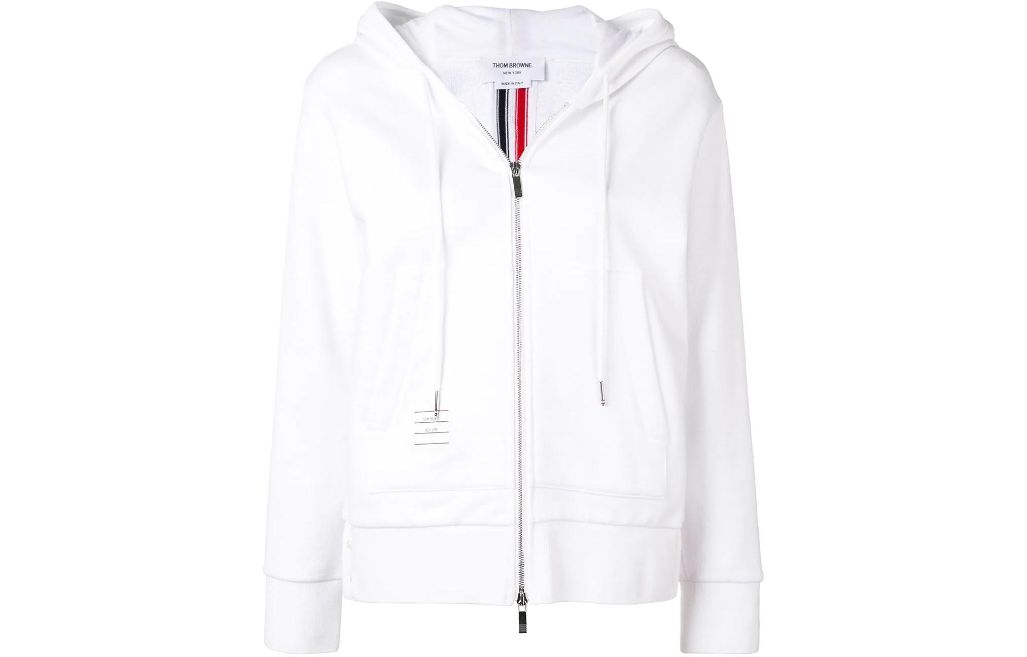 

Толстовка с капюшоном и центральной полосой на спине THOM BROWNE, белый