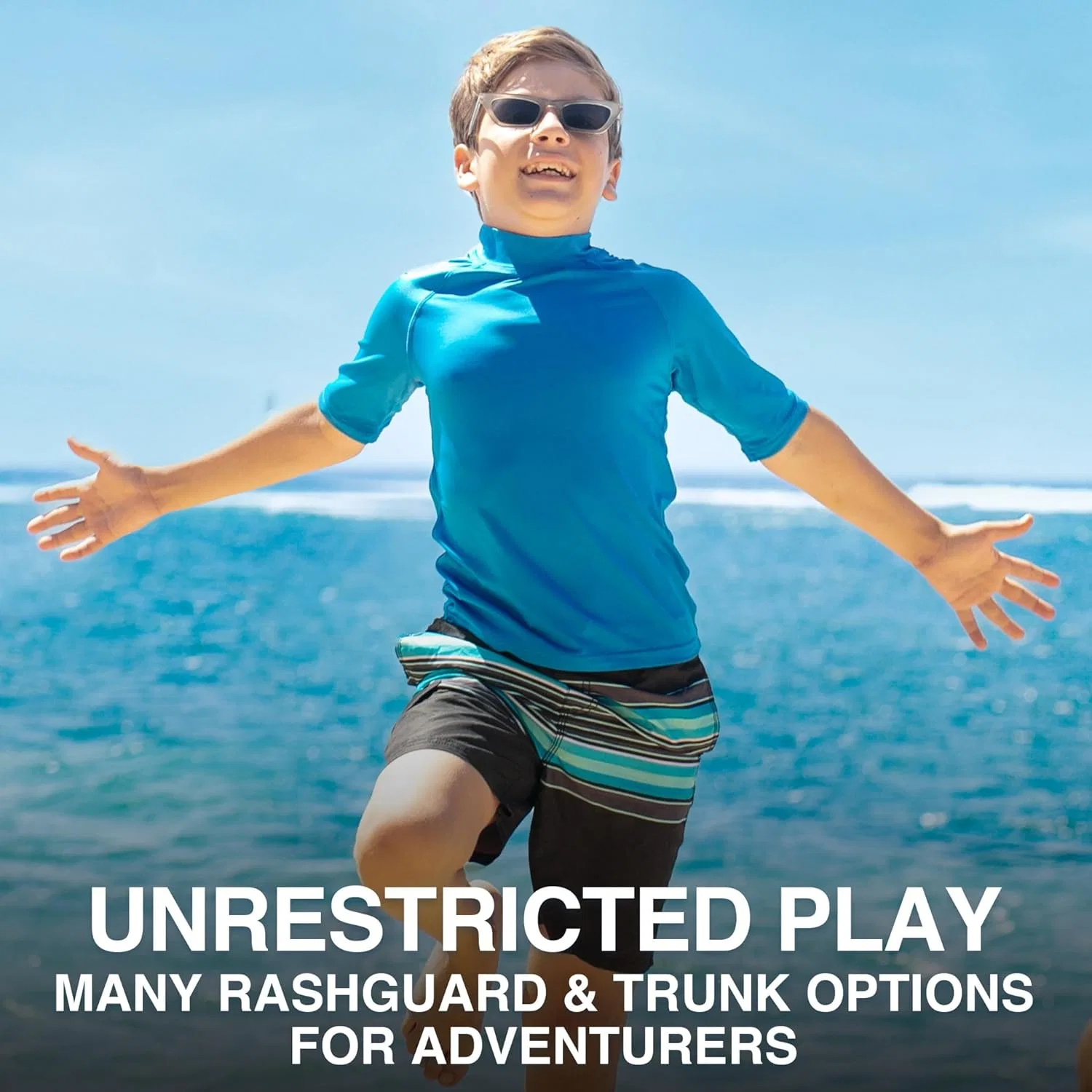 Детская солнцезащитная футболка Kanu Surf Boys' Fiji UPF 50+, Royal — фото 4