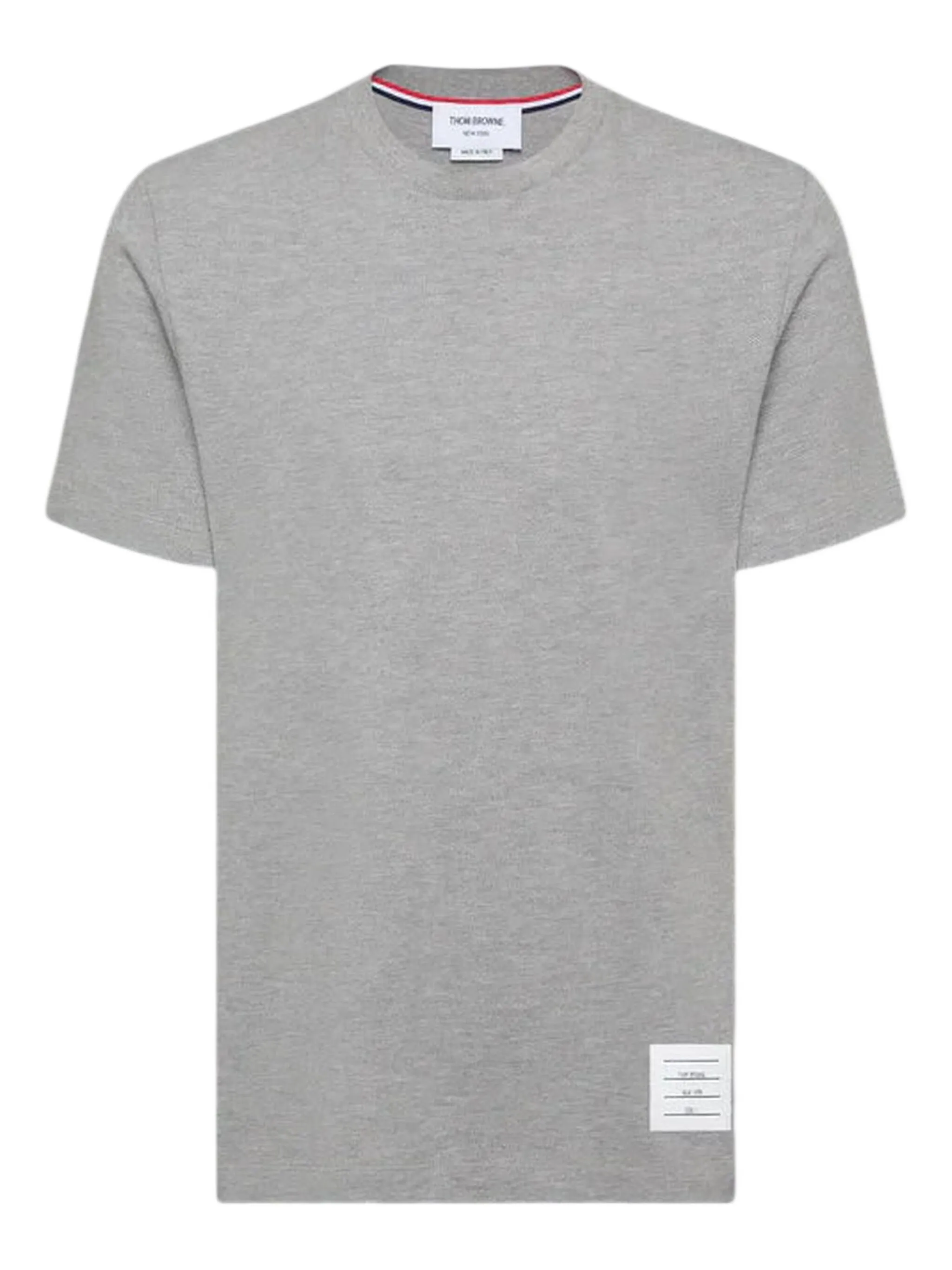 

Футболка с отделкой в полоску Thom Browne, серый
