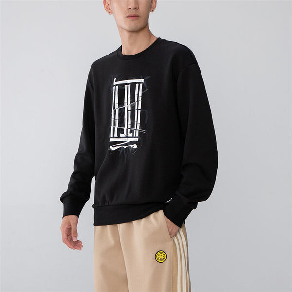 Толстовка Men's adidas Athleisure Casual Sports Pullover Round Neck Black, черный — фото 4