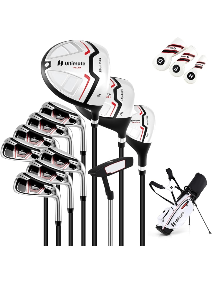 

COSTWAY Полный набор женских клюшек для гольфа красного цвета