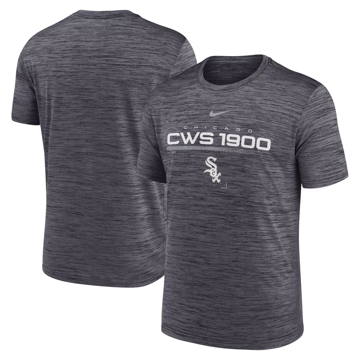 

Мужская черная футболка Chicago White Sox с надписью Velocity Performance Nike, Черный, Мужская черная футболка Chicago White Sox с надписью Velocity Performance Nike