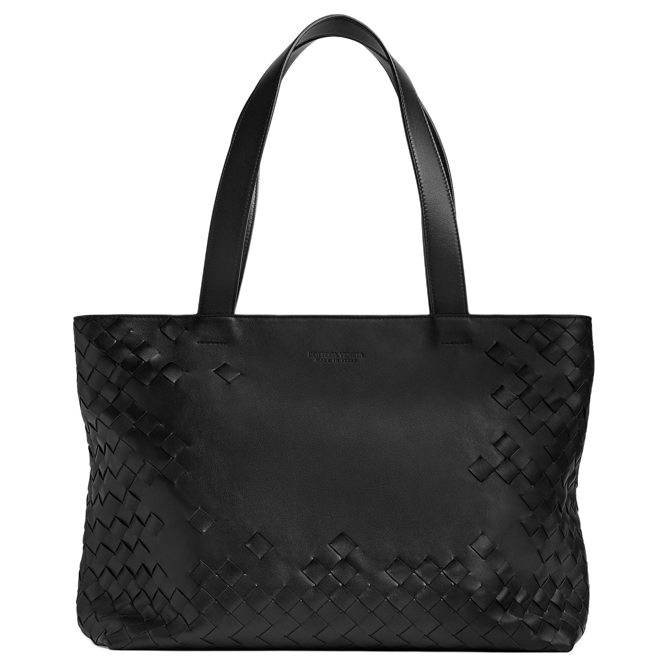 

Bottega Veneta Сумка-тоут Intrecciato из коровьей кожи, маленькая наплечная сумка мужская black