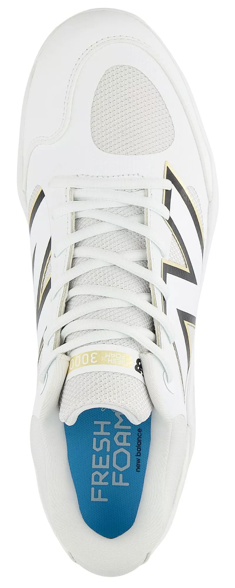 Мужские металлические бейсбольные бутсы New Balance Fresh Foam X 3000 V7, белый/черный — фото 2