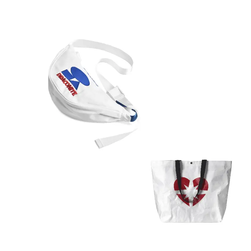 

DRACONITE Полиэстеровая сумка через плечо поясная сумка кроссбод сумка-бананка унисекс серый красный контраст, White