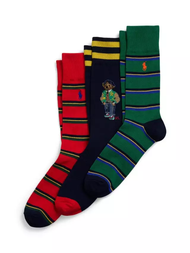 

Носки Ralph Lauren Bear & Stripe 3 шт, разноцветный