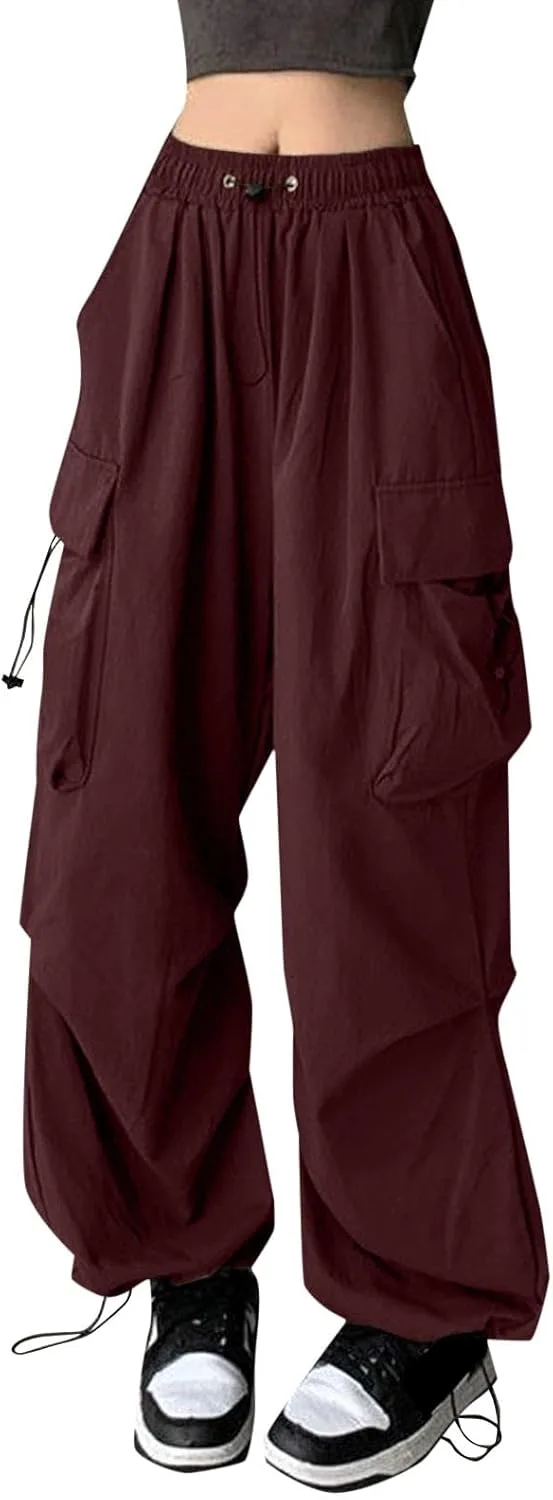 

Карго штаны женские широкие с высокой талией