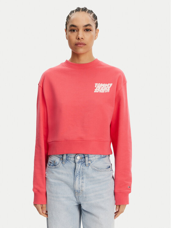

Свободный крой толстовки DW0DW21345 Tommy Jeans, розовый